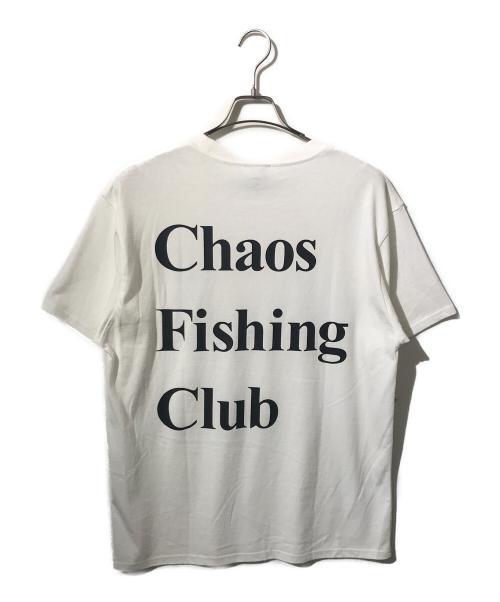 CHAOS FISHING CLUB（カオスフィッシングクラブ）CHAOS FISHING CLUB (カオスフィッシングクラブ) ロゴプリントtシャツ ホワイト サイズ:Mの古着・服飾アイテム