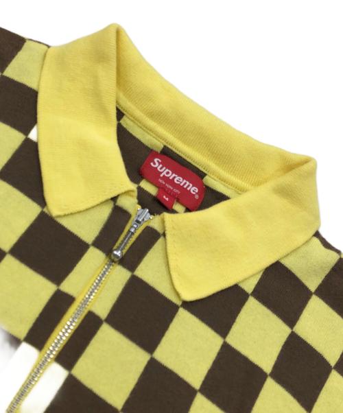 SUPREME（シュプリーム）SUPREME (シュプリーム) checkerboard zip polo イエロー サイズ:Mの古着・服飾アイテム