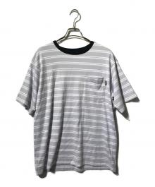 Cabaret Poval（キャバレーポバール）の古着「Tシャツ/クルーネックボーダーカットソー」｜パープル