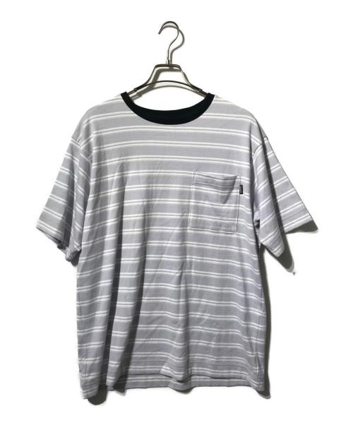 Cabaret Poval（キャバレーポバール）Cabaret Poval (キャバレーポバール) Tシャツ/クルーネックボーダーカットソー パープル サイズ:Mの古着・服飾アイテム