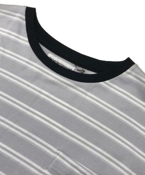 Cabaret Poval（キャバレーポバール）Cabaret Poval (キャバレーポバール) Tシャツ/クルーネックボーダーカットソー パープル サイズ:Mの古着・服飾アイテム