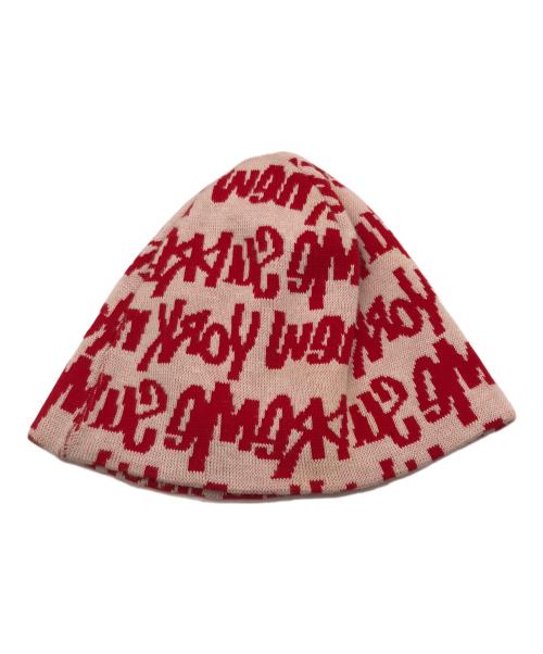 SUPREME（シュプリーム）Supreme (シュプリーム) FAT TIP BEANIE ベージュ×レッドの古着・服飾アイテム