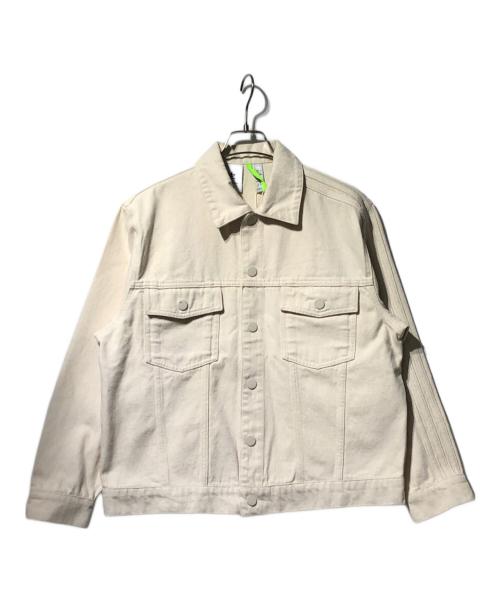 adidas（アディダス）adidas (アディダス) KSENIA SCHNAIDER (クセニア シュナイダー) コラボデニムジャケット ベージュ サイズ:Lの古着・服飾アイテム