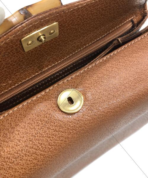 GUCCI（グッチ）GUCCI (グッチ) バンブー ショルダーバッグ ハンドバッグ ブラウンの古着・服飾アイテム