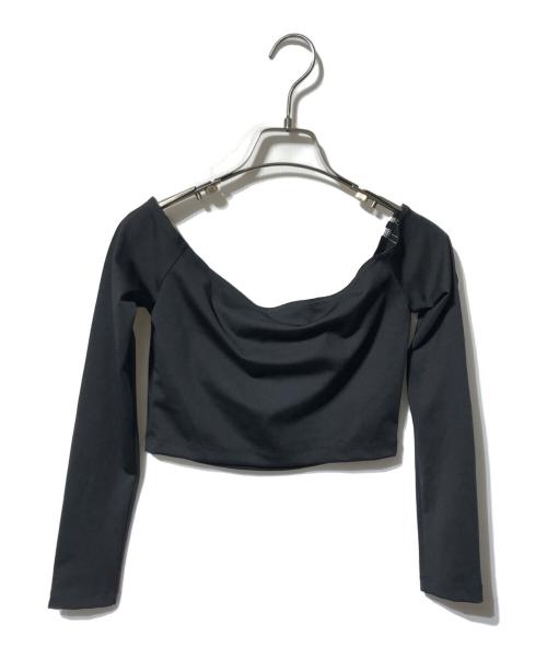 adidas（アディダス）adidas (アディダス) アディカラー オフショルダー 長袖Tシャツ/オフショルTシャツ ブラック サイズ:Mの古着・服飾アイテム