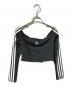 adidas（アディダス）の古着「アディカラー オフショルダー 長袖Tシャツ/オフショルTシャツ」｜ブラック
