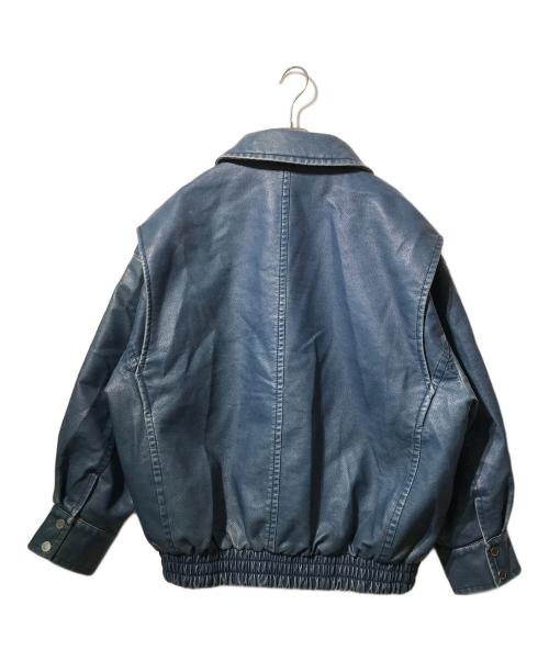 SLY（スライ）SLY (スライ) AGING F／LEATHER FLIGHT ジャケット（エイジング　エフ　レザー　フライト　ジャケット） ブルー サイズ:2 未使用品の古着・服飾アイテム