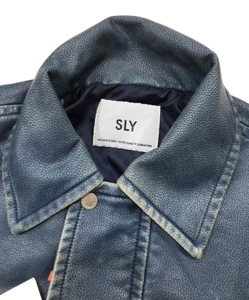 SLY（スライ）SLY (スライ) AGING F／LEATHER FLIGHT ジャケット（エイジング　エフ　レザー　フライト　ジャケット） ブルー サイズ:2 未使用品の古着・服飾アイテム