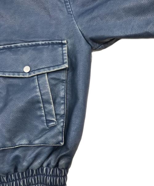 SLY（スライ）SLY (スライ) AGING F／LEATHER FLIGHT ジャケット（エイジング　エフ　レザー　フライト　ジャケット） ブルー サイズ:2 未使用品の古着・服飾アイテム