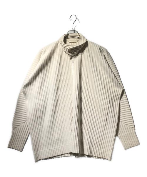 HOMME PLISSE ISSEY MIYAKE（オム プリッセ イッセイ ミヤケ）HOMME PLISSE ISSEY MIYAKE (オム プリッセ イッセイ ミヤケ) プリーツジャケット アイボリー サイズ:2の古着・服飾アイテム