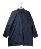 ISSEY MIYAKE MENイッセイミヤケメン）の古着「ドルマンスリーブストライプシャツ」｜ネイビー