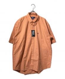 POLO RALPH LAUREN（ポロ・ラルフローレン）の古着「ポニー刺繍チェックポロシャツ」｜オレンジ