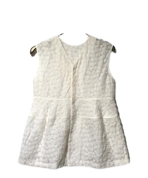 BALLSEY（ボールジィ）BALLSEY (ボールジィ) アリッサムカットジャカード バレルヘムブラウス ホワイト サイズ:36の古着・服飾アイテム