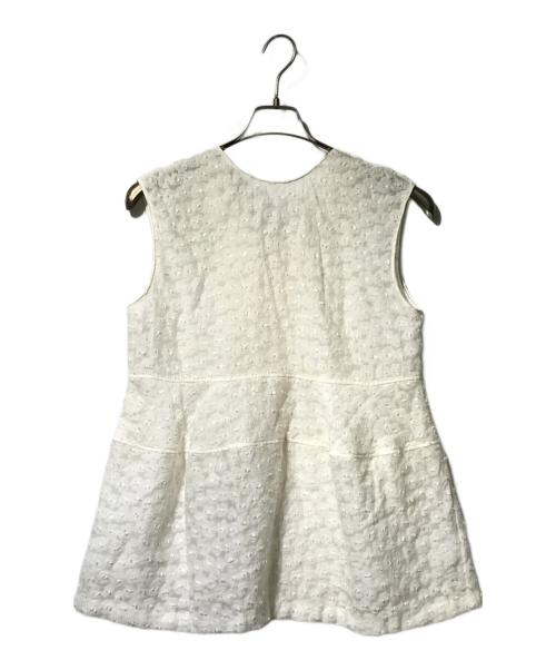 BALLSEY（ボールジィ）BALLSEY (ボールジィ) アリッサムカットジャカード バレルヘムブラウス ホワイト サイズ:36の古着・服飾アイテム