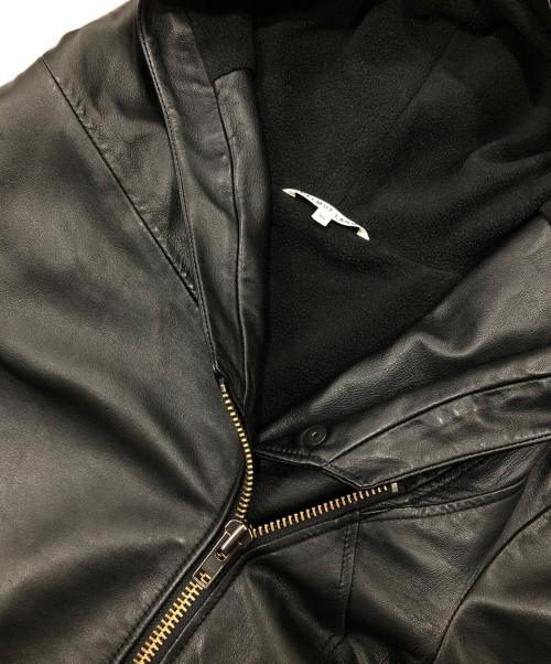 HELMUT LANG（ヘルムートラング）HELMUT LANG (ヘルムートラング) WASHD LMBSKIN HOODED JACKET/フード付きジャケット ブラック サイズ:ＸＳの古着・服飾アイテム