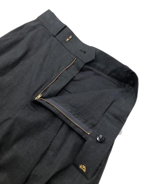 Noble（ノーブル）Noble (ノーブル) 麻ストレッチスラックスパンツ グレー サイズ:38の古着・服飾アイテム