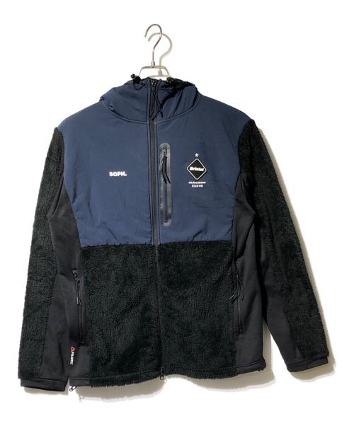 F.C.R.B.（エフシーレアルブリストル）F.C.R.B. (エフシーレアルブリストル) POLARTEC FLEECE HYBRID HOOD TOP ブラック×ネイビー サイズ:Ｍの古着・服飾アイテム