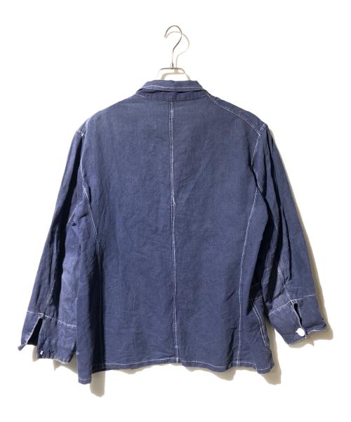 EURO WORK（ユーロワーク）EURO WORK (ユーロワーク) USED (ユーズド) ダブルブレストインディゴリネンカバーオール ネイビー サイズ:不明の古着・服飾アイテム