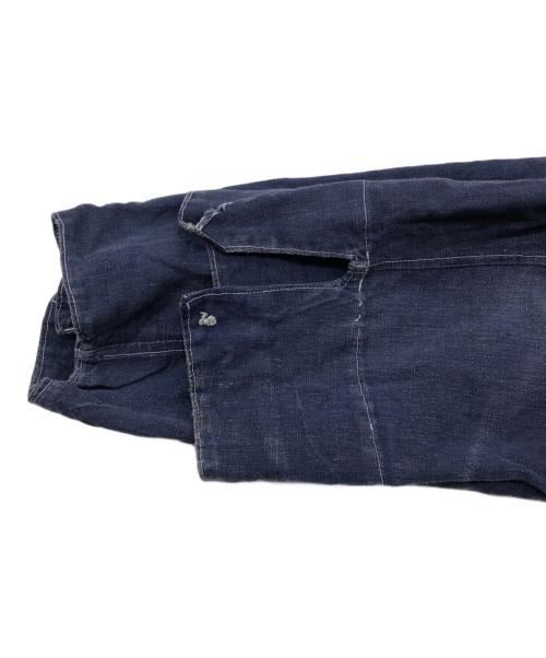 EURO WORK（ユーロワーク）EURO WORK (ユーロワーク) USED (ユーズド) ダブルブレストインディゴリネンカバーオール ネイビー サイズ:不明の古着・服飾アイテム