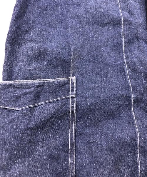 EURO WORK（ユーロワーク）EURO WORK (ユーロワーク) USED (ユーズド) ダブルブレストインディゴリネンカバーオール ネイビー サイズ:不明の古着・服飾アイテム
