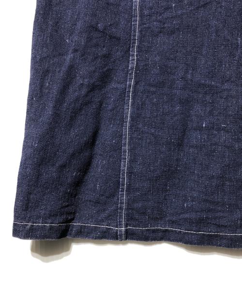 EURO WORK（ユーロワーク）EURO WORK (ユーロワーク) USED (ユーズド) ダブルブレストインディゴリネンカバーオール ネイビー サイズ:不明の古着・服飾アイテム