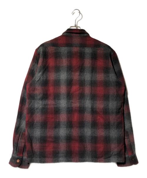 addiction（アディクション）addiction (アディクション) ウールシャツ グレー×レッド サイズ:XLの古着・服飾アイテム