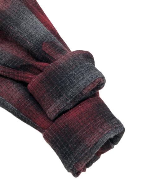 addiction（アディクション）addiction (アディクション) ウールシャツ グレー×レッド サイズ:XLの古着・服飾アイテム