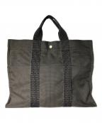 HERMESエルメス）の古着「エールラインキャンバスMM/トートバッグ」｜グレー