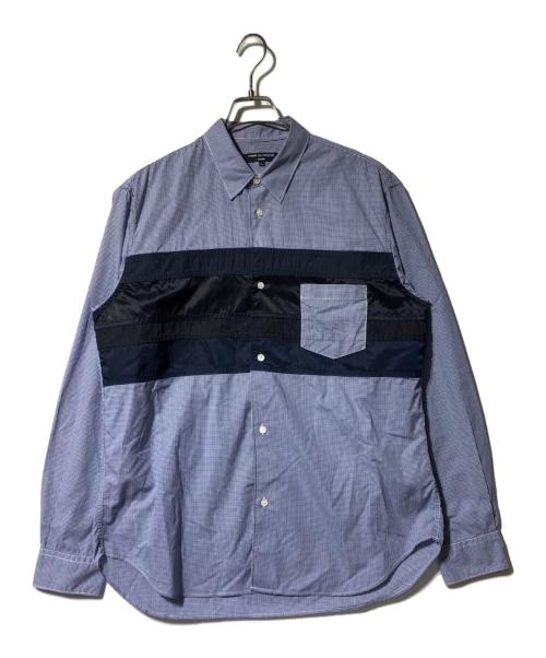 COMME des GARCONS HOMME（コムデギャルソン オム）COMME des GARCONS HOMME (コムデギャルソン オム) Different Fabric Switched Gingham Check L/S Shirt ブルー サイズ:Lの古着・服飾アイテム