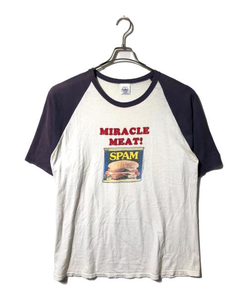 DELTA（デルタ）DELTA (デルタ) 90's SPAMラグランTシャツ パープル×ホワイト サイズ:XLの古着・服飾アイテム