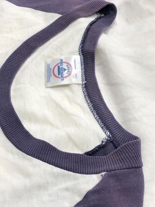 DELTA（デルタ）DELTA (デルタ) 90's SPAMラグランTシャツ パープル×ホワイト サイズ:XLの古着・服飾アイテム