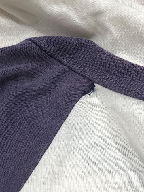 DELTA（デルタ）DELTA (デルタ) 90's SPAMラグランTシャツ パープル×ホワイト サイズ:XLの古着・服飾アイテム