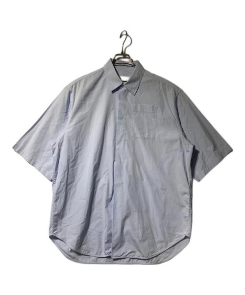 JIL SANDER（ジルサンダー）JIL SANDER (ジルサンダー) 比翼 オーバーサイズ コットン 半袖 シャツ ブルー サイズ:42の古着・服飾アイテム