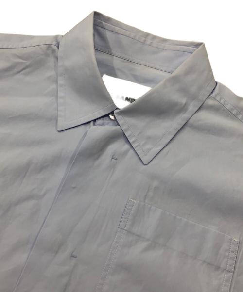 JIL SANDER（ジルサンダー）JIL SANDER (ジルサンダー) 比翼 オーバーサイズ コットン 半袖 シャツ ブルー サイズ:42の古着・服飾アイテム