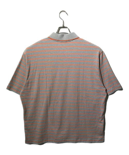 UNIVERSAL PRODUCTS.（ユニバーサルプロダクツ）UNIVERSAL PRODUCTS. (ユニバーサルプロダクツ) MULTI BORDER S/S POLO オレンジ×グレー サイズ:3の古着・服飾アイテム