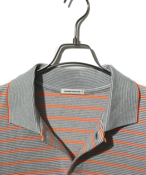 UNIVERSAL PRODUCTS.（ユニバーサルプロダクツ）UNIVERSAL PRODUCTS. (ユニバーサルプロダクツ) MULTI BORDER S/S POLO オレンジ×グレー サイズ:3の古着・服飾アイテム