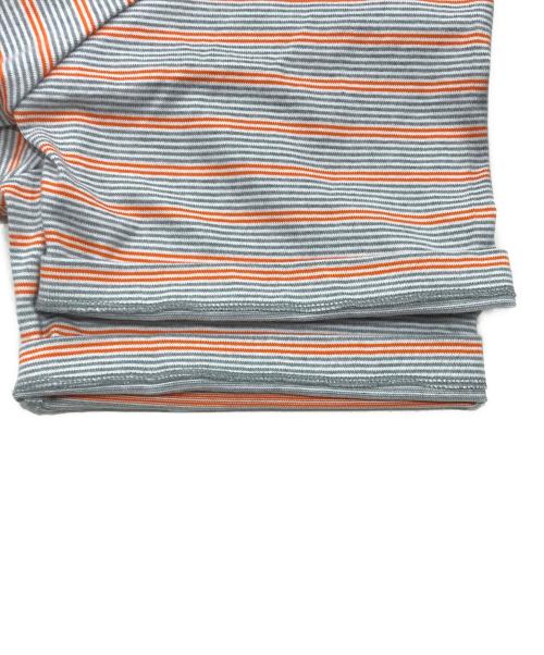 UNIVERSAL PRODUCTS.（ユニバーサルプロダクツ）UNIVERSAL PRODUCTS. (ユニバーサルプロダクツ) MULTI BORDER S/S POLO オレンジ×グレー サイズ:3の古着・服飾アイテム
