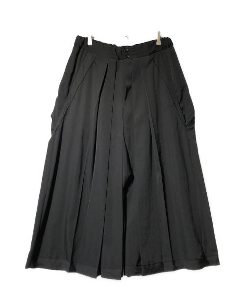 Yohji Yamamoto pour homme（ヨウジヤマモト プールオム）Yohji Yamamoto pour homme (ヨウジヤマモト プールオム) ウールギャバプリーツ袴パンツ ブラック サイズ:3の古着・服飾アイテム