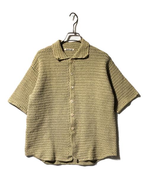 AURALEE（オーラリー）AURALEE (オーラリー) HAND CROCHET KNIT HALF SLEEVED SHIRT イエロー サイズ:3の古着・服飾アイテム