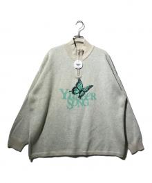 YOUNGER SONG（ヤンガーソング）の古着「YS BUTTERFLY LOGO HALF-ZIP KNIT」｜グレー