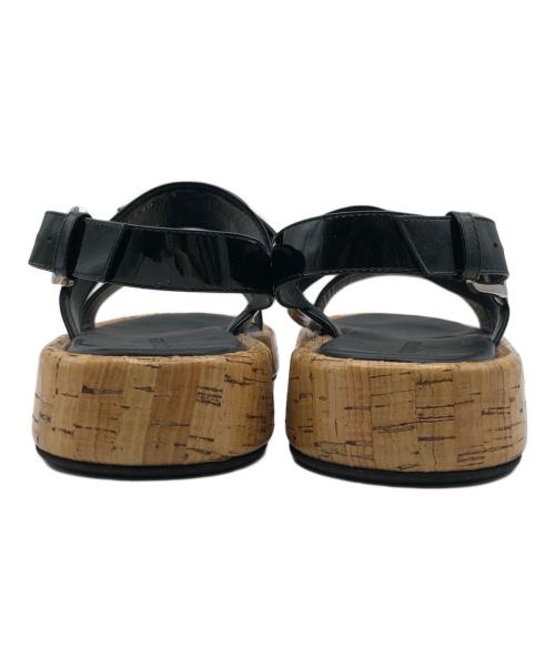 sergio rossi（セルジオロッシ）sergio rossi (セルジオロッシ) ウッドソールサンダル ブラウン×ブラック サイズ:37の古着・服飾アイテム