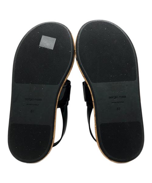 sergio rossi（セルジオロッシ）sergio rossi (セルジオロッシ) ウッドソールサンダル ブラウン×ブラック サイズ:37の古着・服飾アイテム