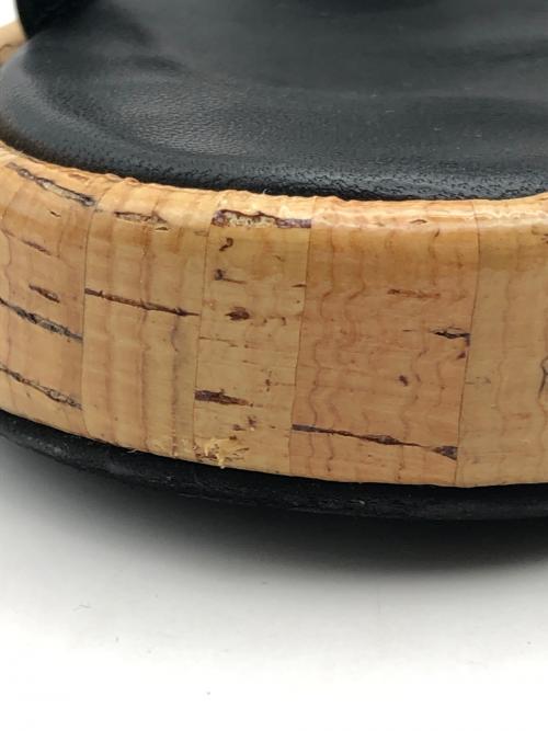 sergio rossi（セルジオロッシ）sergio rossi (セルジオロッシ) ウッドソールサンダル ブラウン×ブラック サイズ:37の古着・服飾アイテム