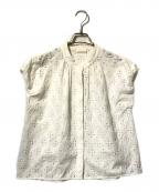 BALLSEYボールジィ）の古着「ロロンフラワーエンブロイダリー フレンチスリーブブラウス」｜ホワイト