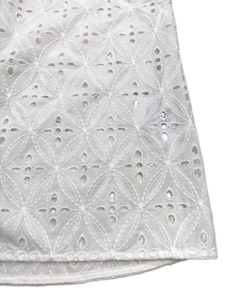 BALLSEY（ボールジィ）BALLSEY (ボールジィ) ロロンフラワーエンブロイダリー フレンチスリーブブラウス ホワイト サイズ:36の古着・服飾アイテム