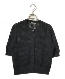 theory luxe（セオリーリュクス）の古着「SSメッシュカーディガン/半袖カーディガン」｜ブラック