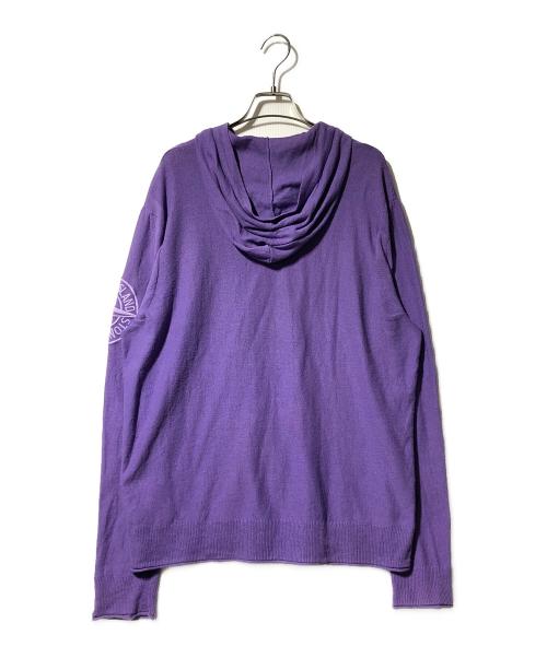 STONE ISLAND（ストーンアイランド）STONE ISLAND (ストーンアイランド) ニットジップパーカー パープル サイズ:Mの古着・服飾アイテム