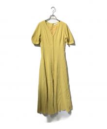 CLANE（クラネ）の古着「LADY SHAPE LINE ONE PIECE/半袖ワンピース」｜イエロー