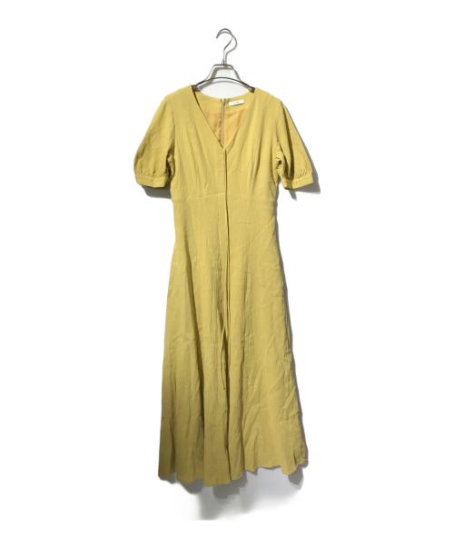 CLANE（クラネ）CLANE (クラネ) LADY SHAPE LINE ONE PIECE/半袖ワンピース イエロー サイズ:1の古着・服飾アイテム