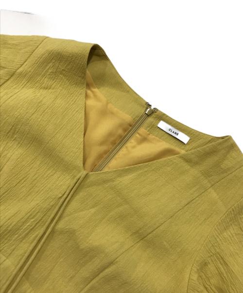 CLANE（クラネ）CLANE (クラネ) LADY SHAPE LINE ONE PIECE/半袖ワンピース イエロー サイズ:1の古着・服飾アイテム